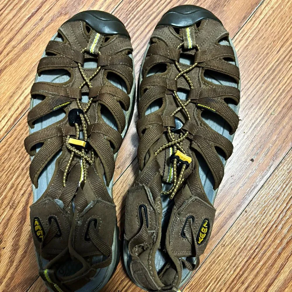 KEEN Men's Brown Strappy Lace-Up Outdoor Sandals US 11 EU 42 UK 8.5 AU 10